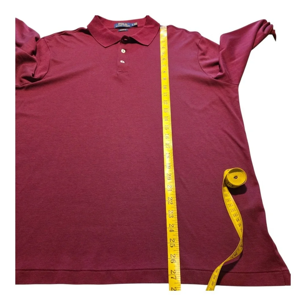 Polo Ralph Lauren Mens Burgundy Long Sleeve‎ Knit Polo Shirt Large Classic Fit
